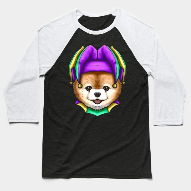 Cute Bear with Jester Hat for Mardi Gras Baseball T-Shirt by SinBle